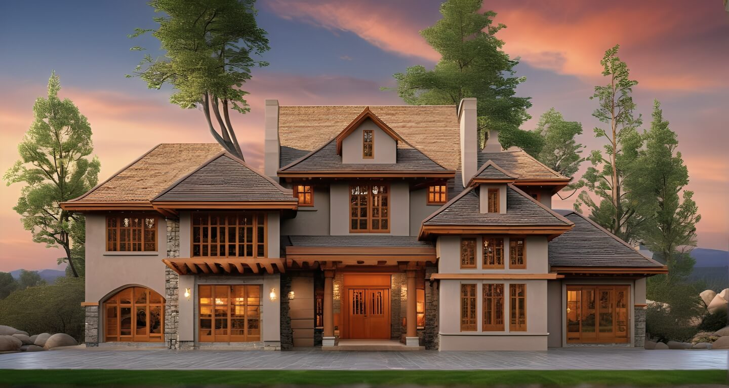 Wood Natural Mountain Valley Residence luxury custom home design by Architect John Henry 
.jpg